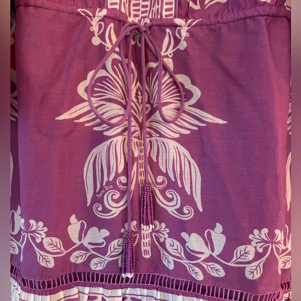 FARM Rio Purple and White Mini Dress - Picture 8 of 13